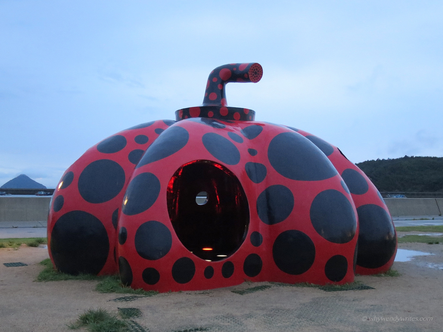 Spot Yayoi Kusama’s Pumpkin from Miyanoura port!
