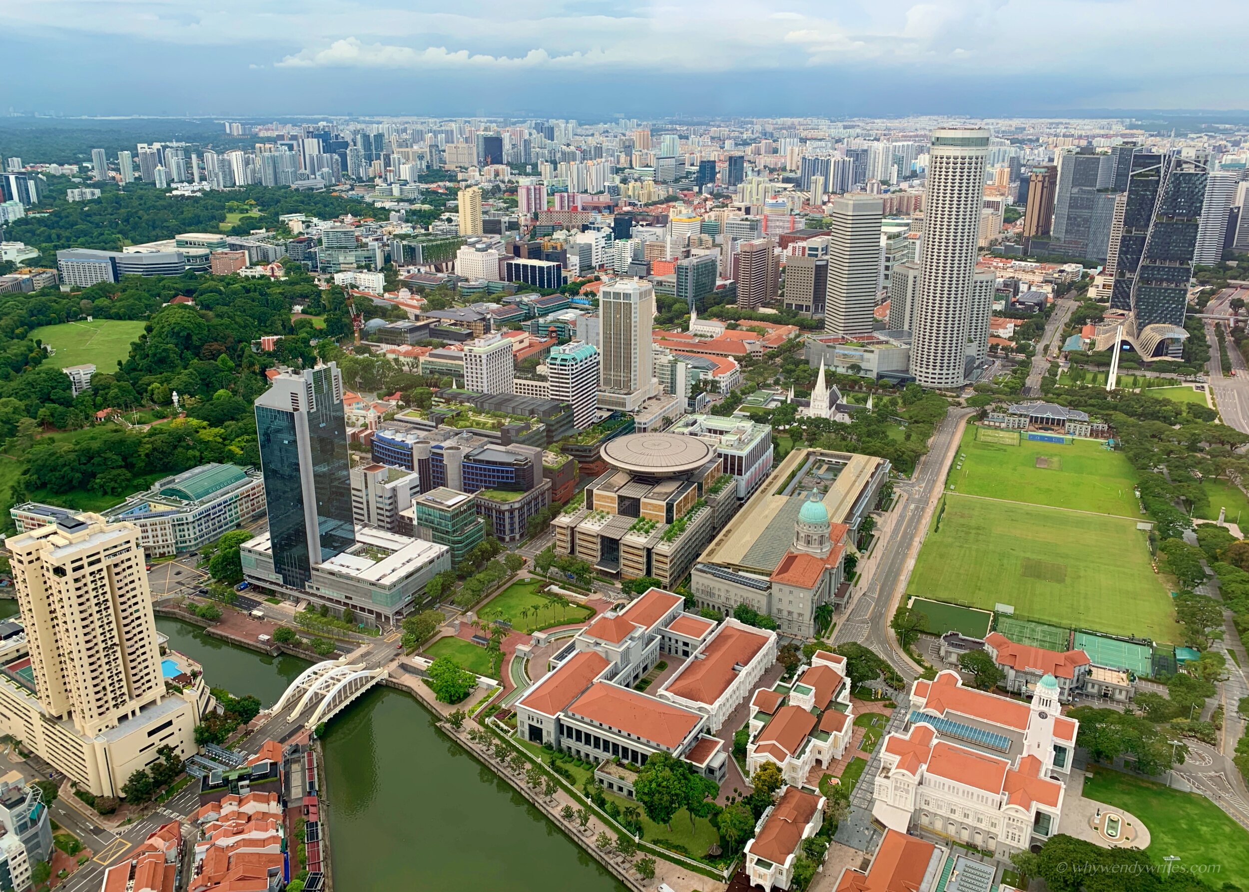 Looking down at Singapore’s Civic District area