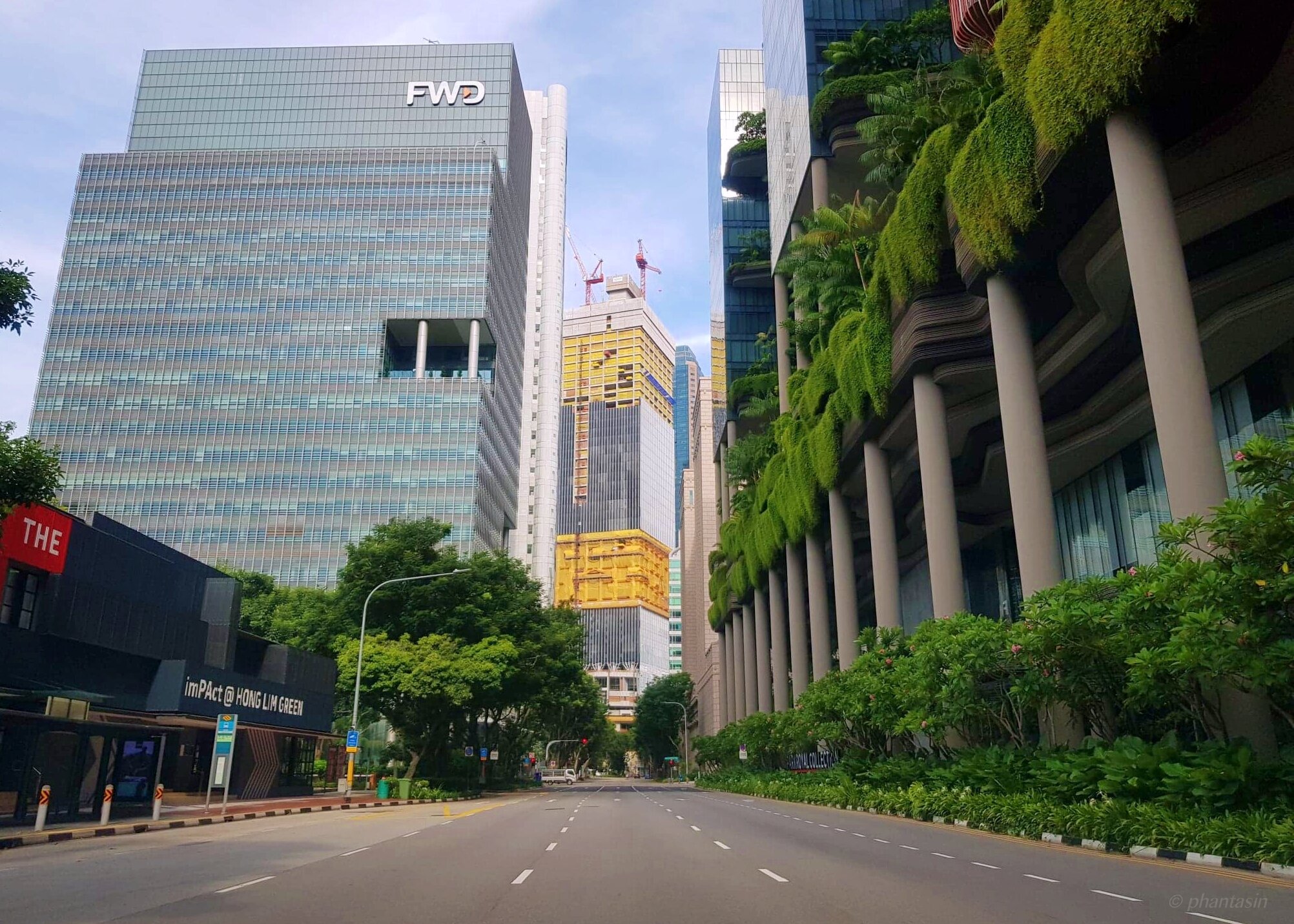Driving without company in deserted Central Business District (CBD) area