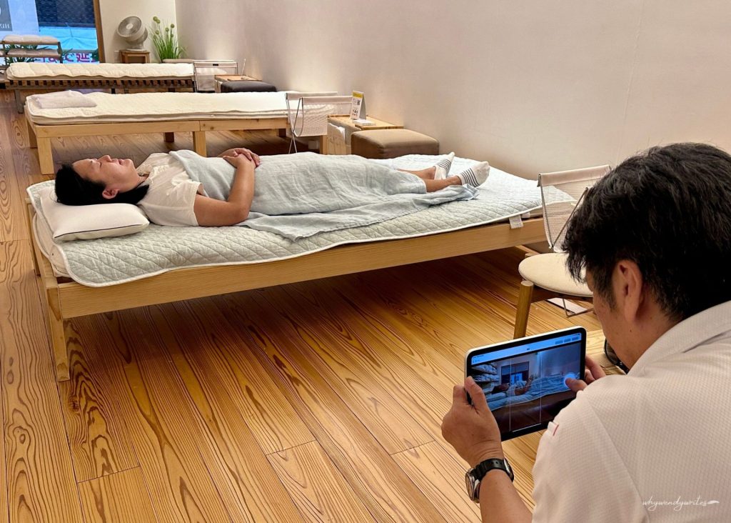 Hinomoto Shingu using patent-pending sleep posture app to access sleeping posture